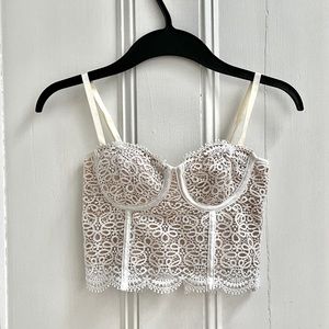 Revamped White Lace Corset Crop Top